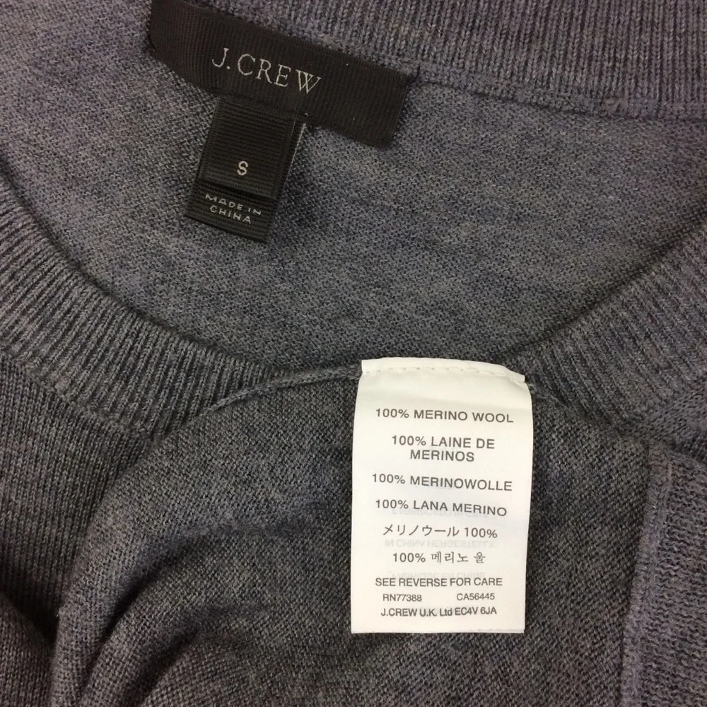 J. Crew Gray Crew Neck Wool Sweater